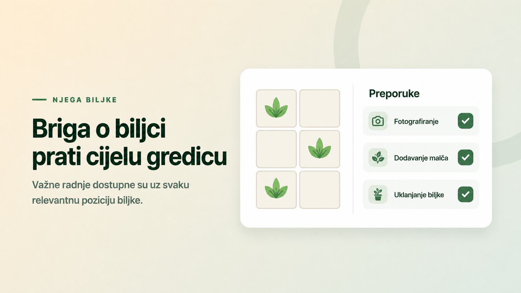 Briga o biljci prati cijelu gredicu