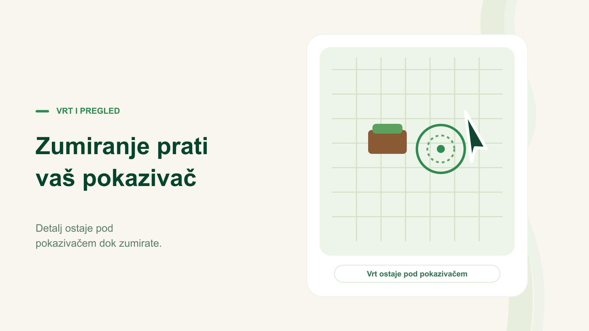 Zumiranje prati vaš pokazivač