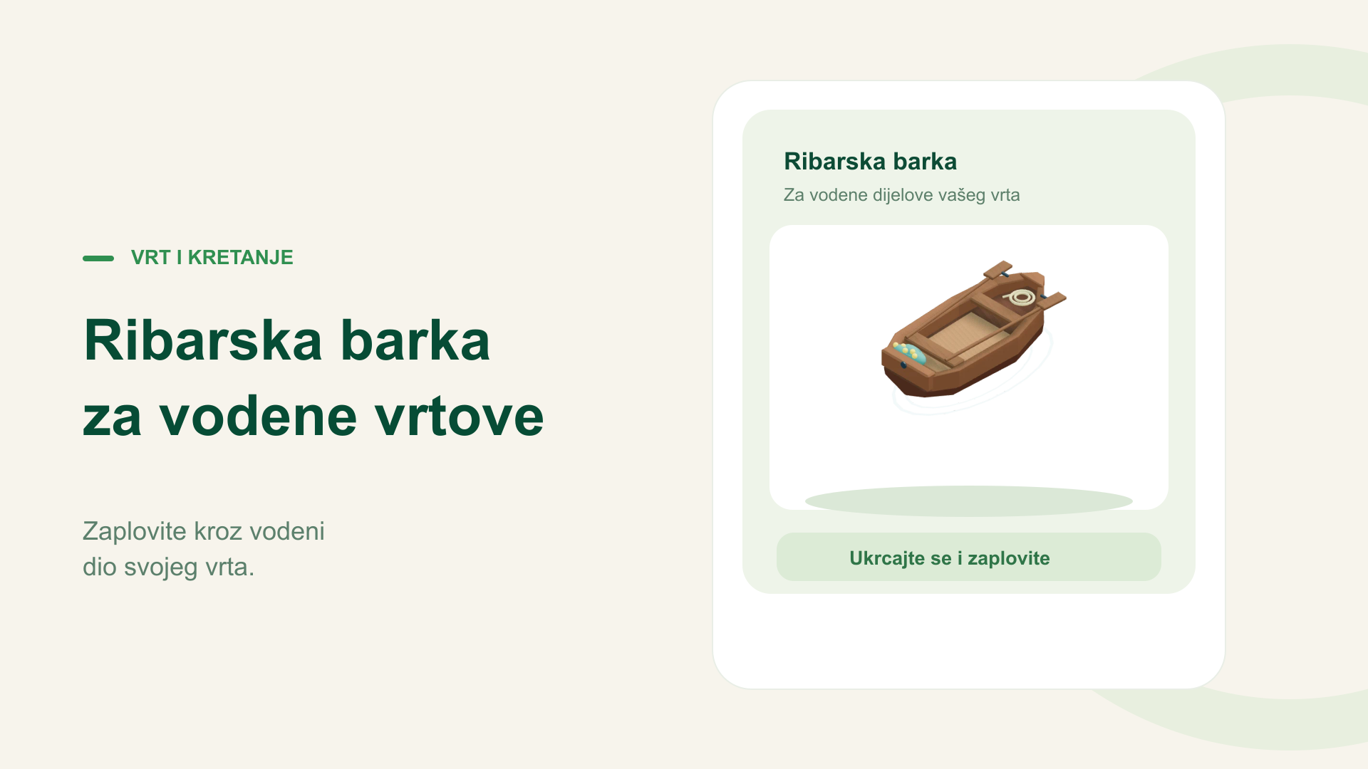 Ribarska barka za vodene vrtove