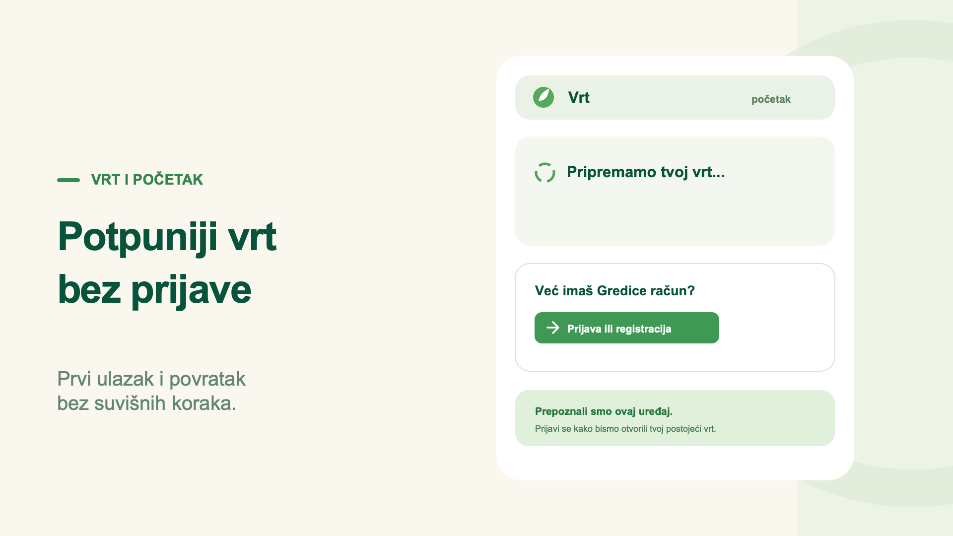 Potpuniji vrt bez prijave