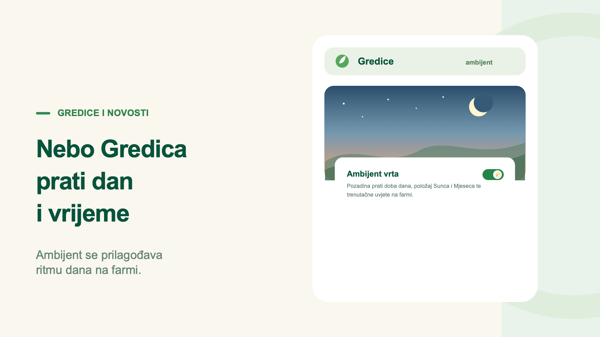 Nebo Gredica prati dan i vrijeme