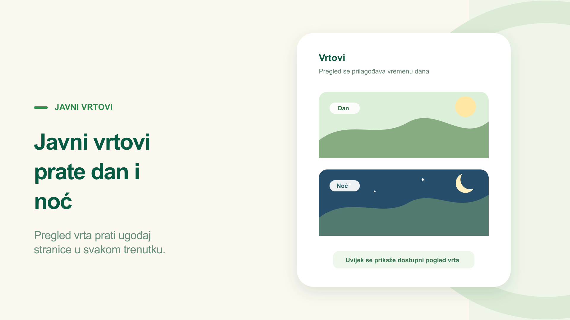 Javni vrtovi prate dan i noć