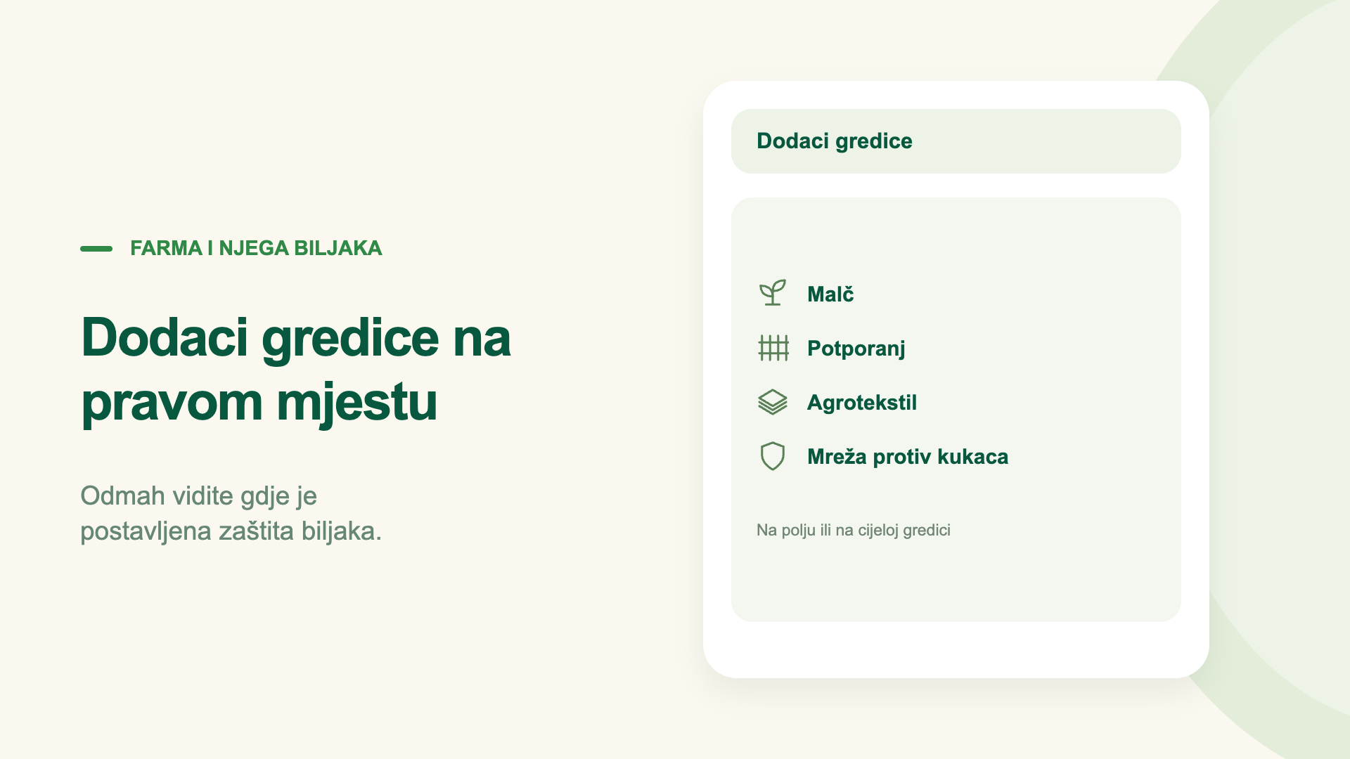 Dodaci gredice na pravom mjestu